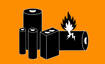 Illustration of battery hazard